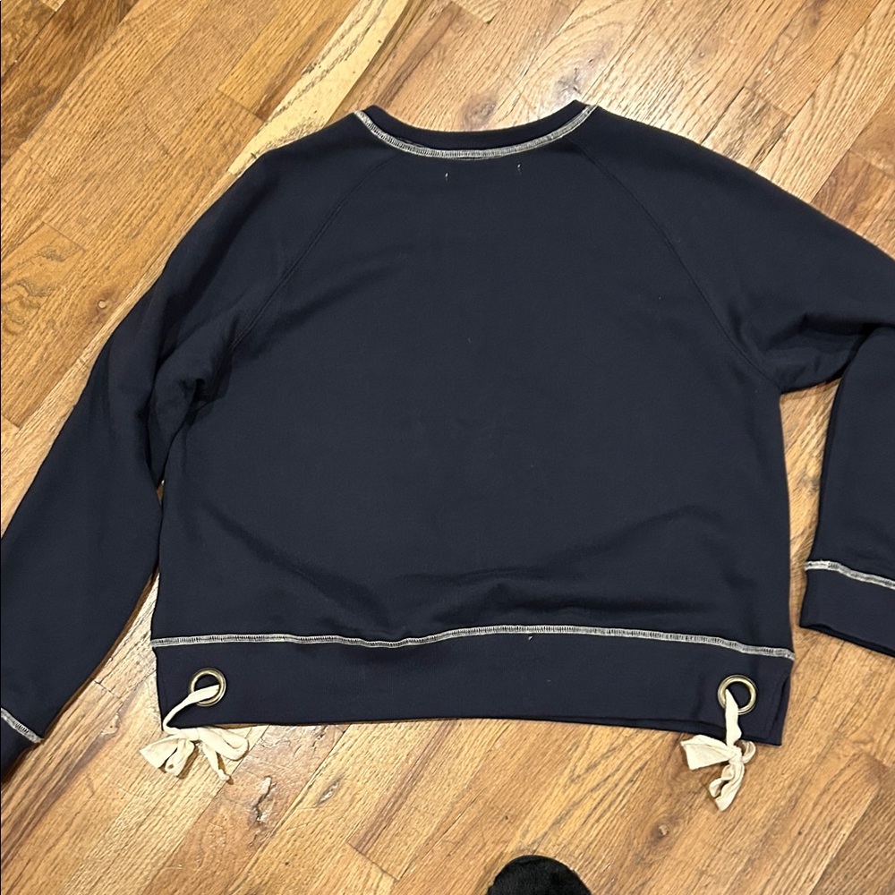 Mersea Navy Sweatshirt with Bow Accents - Picture 4 of 10